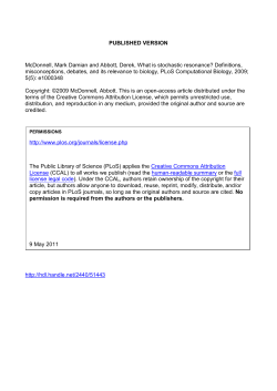 PUBLISHED VERSION McDonnell, Mark Damian and Abbott, Derek