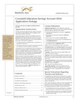 Coverdell Education Savings Account (ESA)