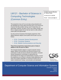 LM121 - Bachelor of Science in Computing Technologies (Common