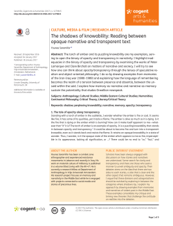 The shadows of knowability: Reading between opaque narrative
