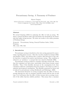 Precautionary Saving: A Taxonomy of Prudence