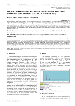 SEM, EDS AND XPS ANALYSIS OF NANOSTRUCTURED