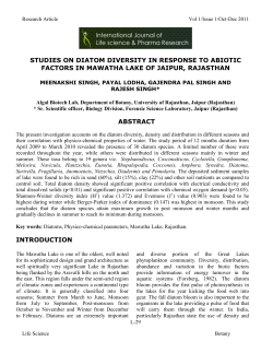 Studies On Diatom Diversity In Response To Abiotic Factors