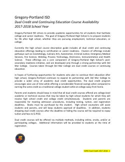 Dual Credit Addendum, 2017-18 - Gregory