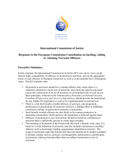 2007 ICJ Response to the European Commission Consultation on