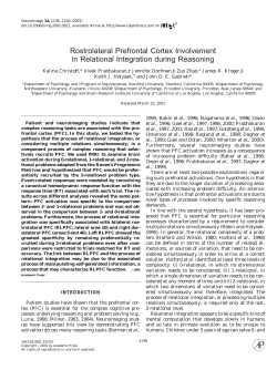 Rostrolateral Prefrontal Cortex Involvement in Relational Integration