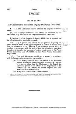 enquiry - ACT Legislation Register