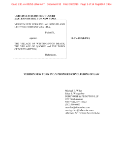 Proposed Conclusions of Law &ndash; Verizon