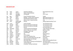 DELEGATE LIST Mr. Andy Leach Operations