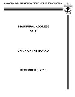 Inaugural Speech - Dec. 6 2016