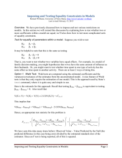 Imposing and testing constraints on models