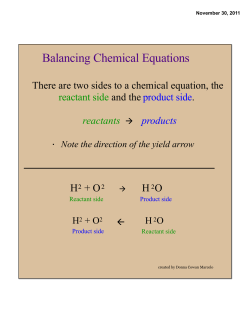 Balancing Chemical Equations