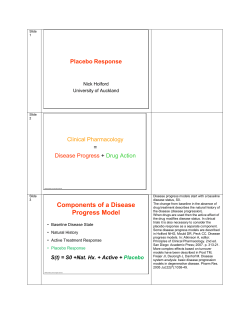 Placebo Response - Professor Nick Holford