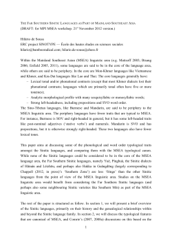 de Sousa Sinitic MSEA - Max Planck Institute for Evolutionary