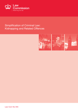 Law Commission Simplification of Criminal Law: Kidnapping and