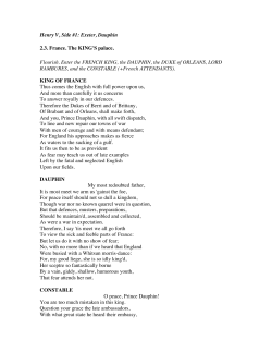 Henry V, Side #1: Exeter, Dauphin 2.3. France. The KING`S palace