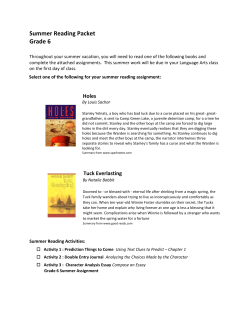 Summer Reading Packet Grade 6