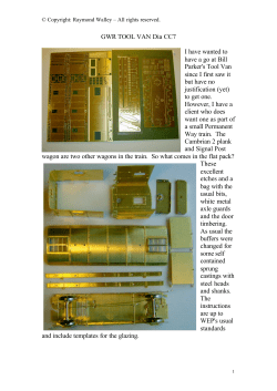 GWR TOOL VAN Dia CC7 I have wanted to have a go at Bill Parker`s