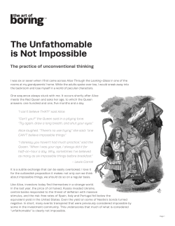The Unfathomable is Not Impossible - Mawer