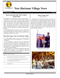 May 2013 - New Horizons Village