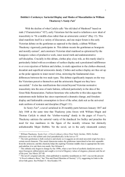 Dobbin`s Corduroys: Sartorial Display and Modes of Masculinities in