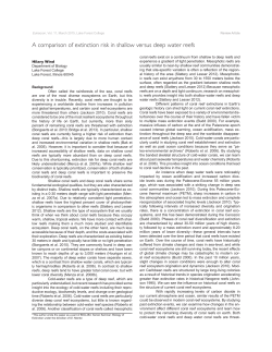 A comparison of extinction risk in shallow versus deep water reefs