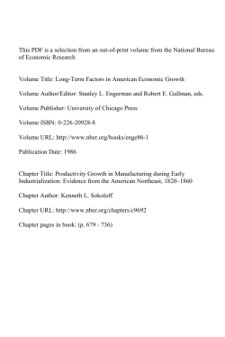 Long-Term Factors in American Economic Growth