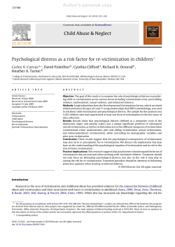 Psychological distress as a risk factor for re