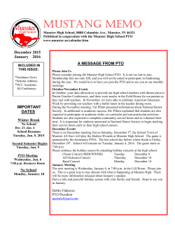 mustang memo - School Town of Munster