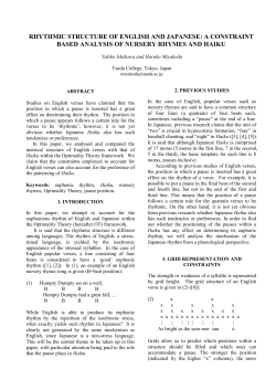 rhythmic structure of english and japanese: a constraint based