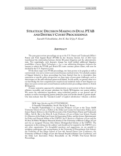 Strategic Decision Making in Dual PTAB and District Court
