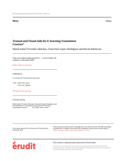 Textual and Visual Aids for E-learning Translation Courses*