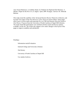 Amy Nicole Roberson. A Usability Study of a Website for Digitized