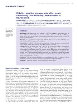 Midwifery practice arrangements which sustain caseloading Lead