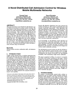 A Novel Distributed Call Admission Control for