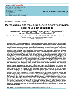Morphological and molecular genetic diversity of Syrian