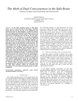The Myth of Dual Consciousness in the Split Brain - Brain