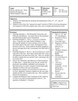 Slavery and the Law - Utah Law Related Education