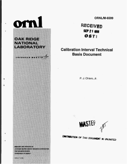 Calibration Interval Technical Basis Document