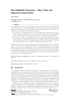 Non-Malleable Extractors &ndash; New Tools and Improved Constructions