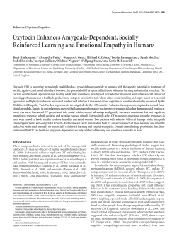 Oxytocin Enhances Amygdala-Dependent