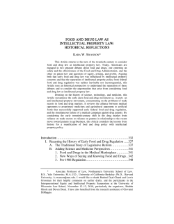 food and drug law as intellectual property law: historical reflections