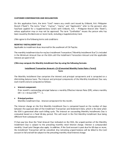 CUSTOMER CONFIRMATION AND DECLARATION On