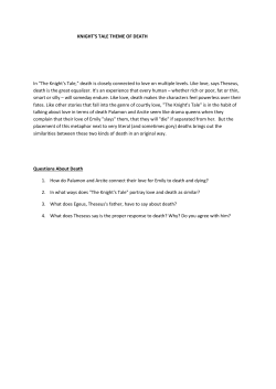 KNIGHT`S TALE THEME OF DEATH In "The Knight`s Tale," death is