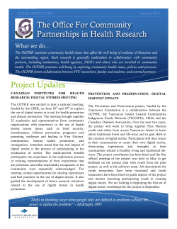 The Office For Community Partnerships in Health Research Project
