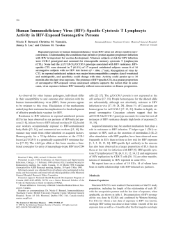 Human Immunodeficiency Virus (HIV)&ndash;Specific Cytotoxic T