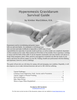 Hyperemesis Gravidarum Survival Guide