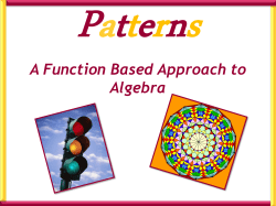 A Function Based Approach to Algebra