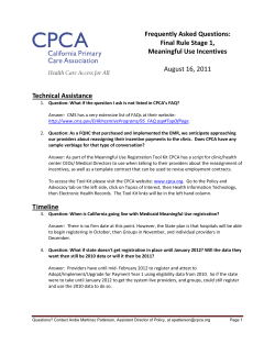 August 16, 2011 Meaningful Use Frequently Asked Questions