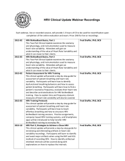 HRV Clinical Update Webinar Recordings